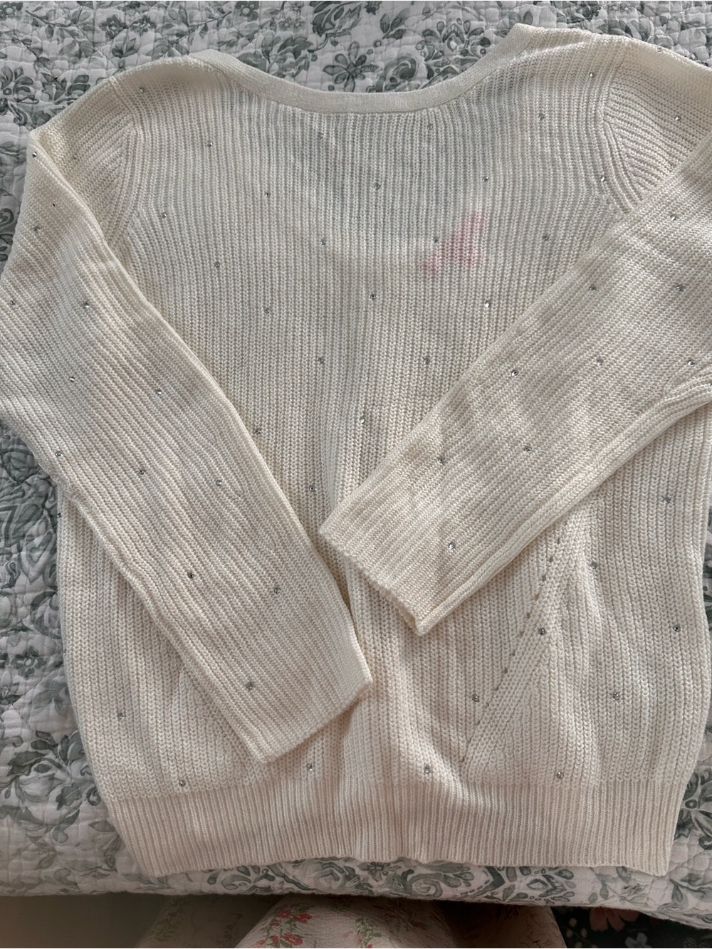 Lilly Pulitzer Cream Sequin Scoop Neck Sweater